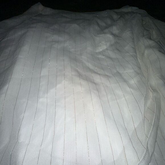 House of Harlow Mini Chiffon Wrap Skirt w/ Gold Pin Stripes Size Small - Picture 3 of 6